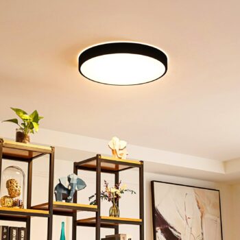 Lindby Smart LED stropné svietidlo Innes čierne 48cm RGB CCT Tuya