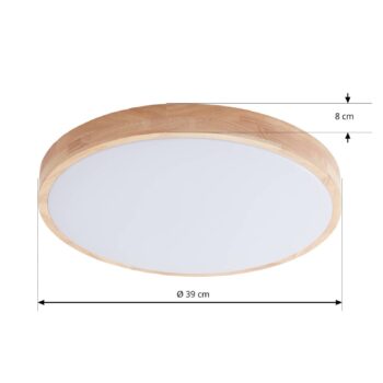 Lindby Smart LED stropné svietidlo Innes wood Ø39cm RGB CCT Tuya