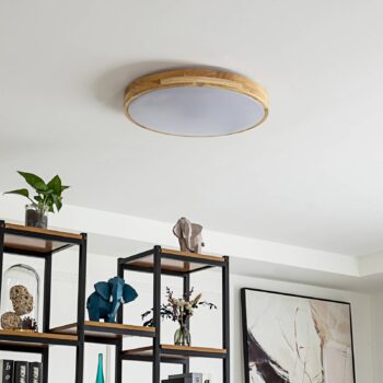 Lindby Smart LED stropné svietidlo Innes wood Ø51cm RGB CCT Tuya