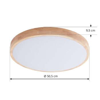 Lindby Smart LED stropné svietidlo Innes wood Ø51cm RGB CCT Tuya
