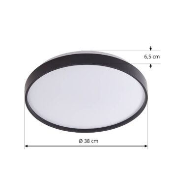Lindby Smart LED stropné svietidlo Mirren čierny kov CCT Tuya