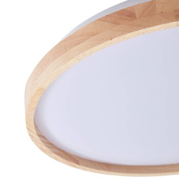 Lindby Smart LED stropné svietidlo Mirren wood Ø39,5cm CCT Tuya