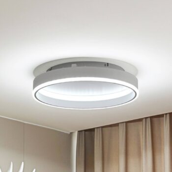 Lindby Smart LED stropné svietidlo Yasmen, biele, kov, CCT, Tuya