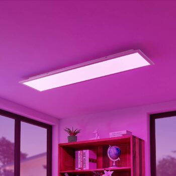 Lindby Smart LED stropný panel Kjetil 120 x 30 cm Tuya RGB CCT