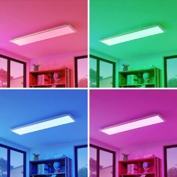 Lindby Smart LED stropný panel Kjetil 120 x 30 cm Tuya RGB CCT