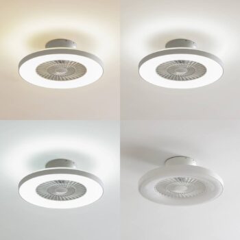 Lindby Smart LED stropný ventilátor Paavo, biely, tichý, Tuya