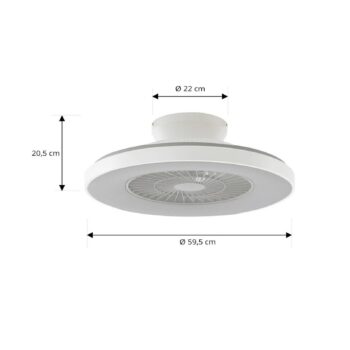 Lindby Smart LED stropný ventilátor Paavo, biely, tichý, Tuya