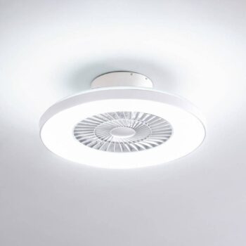 Lindby Smart LED stropný ventilátor Paavo, biely, tichý, Tuya