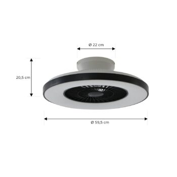 Lindby Smart LED stropný ventilátor Paavo čierny tichý Tuya