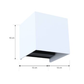 Lindby Smart LED vonkajšie nástenné svietidlo Dara, 10 cm, biela, CCT Tuya