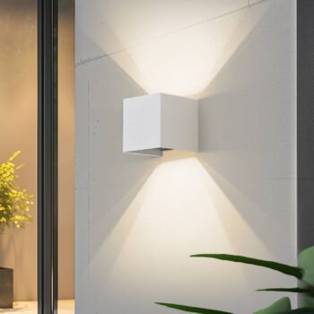 Lindby Smart LED vonkajšie nástenné svietidlo Dara, 10 cm, biela, CCT Tuya
