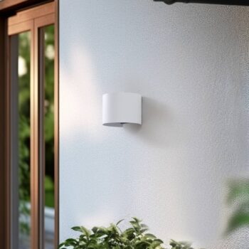 Lindby Smart LED vonkajšie nástenné svietidlo Dara biele okrúhle CCT RGB