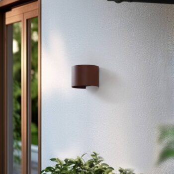 Lindby Smart LED vonkajšie nástenné svietidlo Dara rust round CCT RGB Tuya