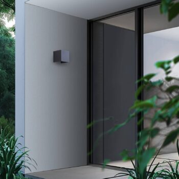 Lindby Smart LED vonkajšie nástenné svietidlo Dara sivé uhlové CCT RGB Tuya