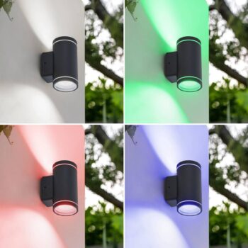 Lindby Smart LED vonkajšie nástenné svietidlo Valtin CCT RGB Tuya IP54