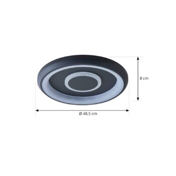 Lindby Smart Lynden LED stropné svietidlo Ø 48 cm čierne RGB Tuya
