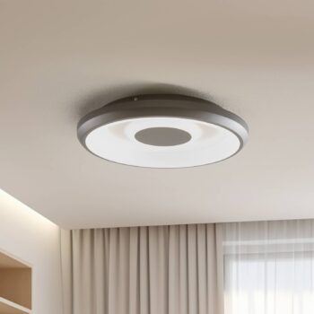 Lindby Smart Lynden LED stropné svietidlo Ø 48 cm čierne RGB Tuya