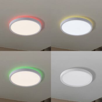 Lindby Smart stropné LED svetlo Deika, Ø 30 cm, biele, Tuya