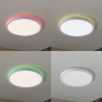 Lindby Smart stropné LED svetlo Deika, Ø 40 cm, biela, Tuya