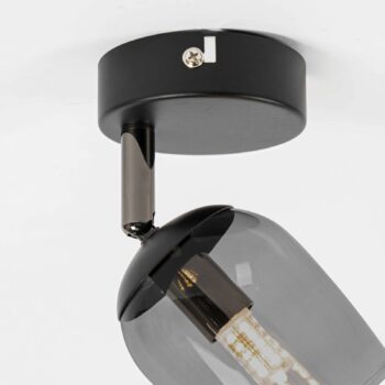 Lindby Spot Katjana, 1-lampa, výška 16,9 cm, dymové sklo