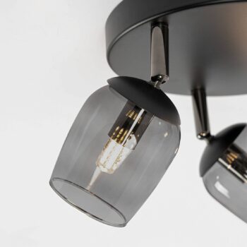 Lindby Spot Katjana, 3 svetlá, Ø 20 cm, dymové sklo
