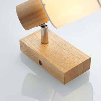 Lindby Spot Wanessa, drevo, biela, E14, 14 cm, nastaviteľný