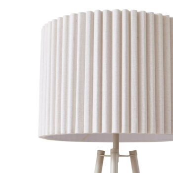 Lindby Stojacia lampa Libbie, 155 cm, ľan, krémová farba