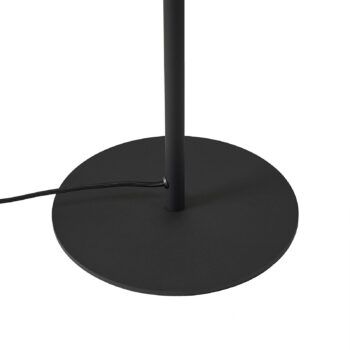 Lindby Stojacia lampa Orbelia, čierna, 5-pl., sklo