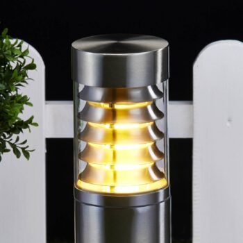 Lindby Stojacie svietidlo Enja, 50 cm, nerezová oceľ, IP44, E27
