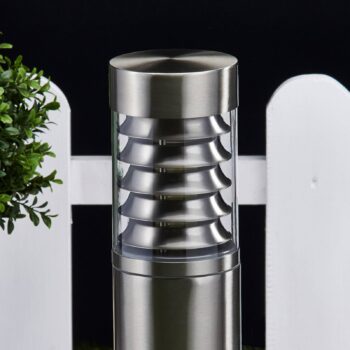 Lindby Stojacie svietidlo Enja, 50 cm, nerezová oceľ, IP44, E27