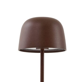 Lindby Stolová LED lampa Arietty, hnedá, stmievateľná, IP65