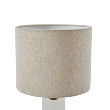 Lindby Stolová lampa Alabaster, biela/béžová, Ø 25cm, mramor, E27