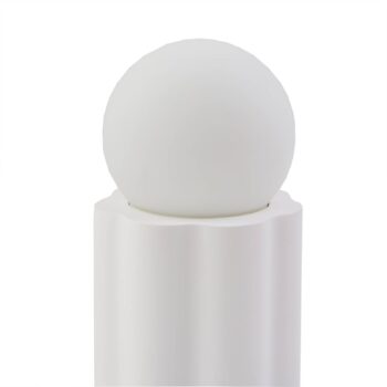 Lindby Stolová lampa Nielson, biela, výška tienidla 8,5 cm, sadra