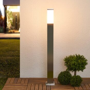 Lindby Stožiarové svietidlo Lorian, 100 cm, nerezová oceľ, IP44, E27