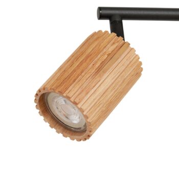 Lindby Stropné bodové svetlá Stralino, 4-pl., dĺžka 60 cm, drevo