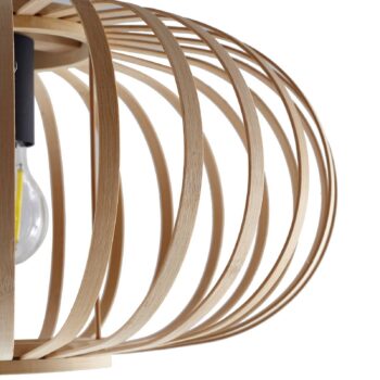 Lindby Stropné svietidlo Lielle, prírodný bambus, Ø 38 cm