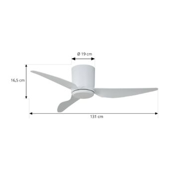 Lindby Stropný ventilátor Aulo, biely, DC, tichý, Ø 123 cm