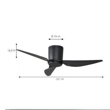 Lindby Stropný ventilátor Aulo, čierny, DC, tichý, Ø 123 cm