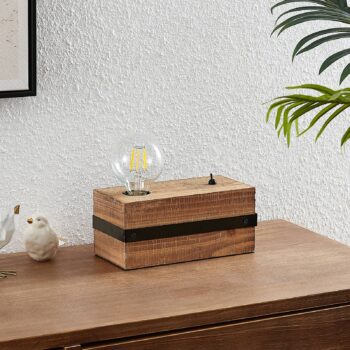 Lindby Sverina stolná lampa, drevo, 1-pl.