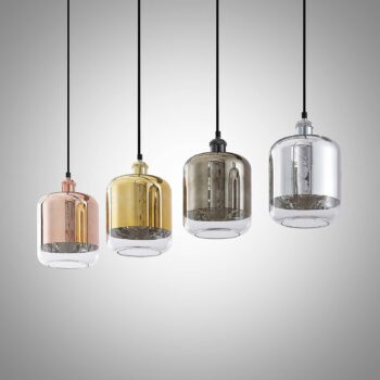 Lindby Tallinn, závesná lampa, žiarivé tienidlá