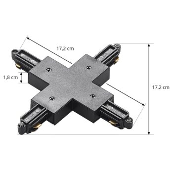 Lindby X-connector Linaro, čierny, 1-fázový systém