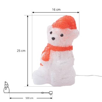 Lindby Yuki LED dekoratívna figúrka, plast, medveď