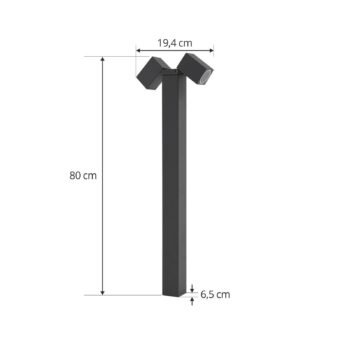 Lindby cestné svetlo Othil, 2 svetlá, 80 cm, antracitová farba, kov