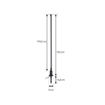 Lindby chodníkové LED svetlo Neano, 120 cm, čierne, kovové, IP65