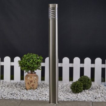 Lindby chodníkové svetlo Enja, 100 cm, nerezová oceľ, IP44, E27