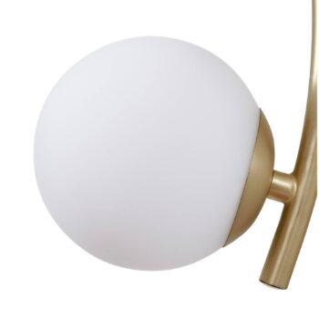 Lindby nástenné svetlo Josiana, opál/mosadz, 48 cm, guľa, sklo