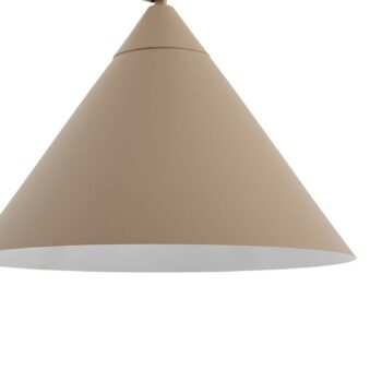 Lindby oblúková lampa Triangolo, béžová, výška 195 cm, kov, E27