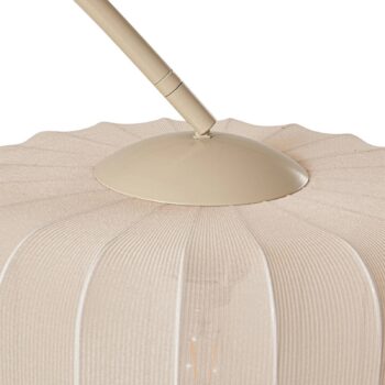 Lindby oblúkové svietidlo Helin, béžové, textil, výška 198,5 cm