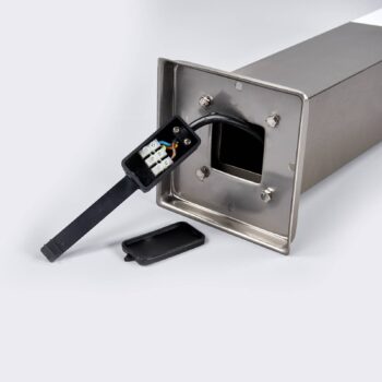 Lindby podstavec Lorian, 45 cm, nerezová oceľ, IP44, E27