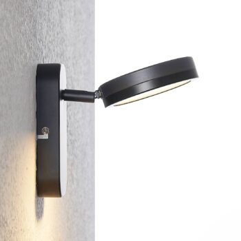 Lindby reflektor Vesim, čierny, 1 svetlo, výška 15 cm, železo
